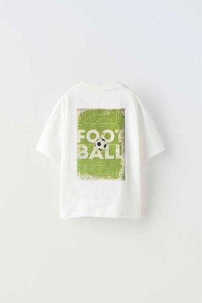 The Champ Clothing Детска бяла тениска с щампа Believe Written Football Design
