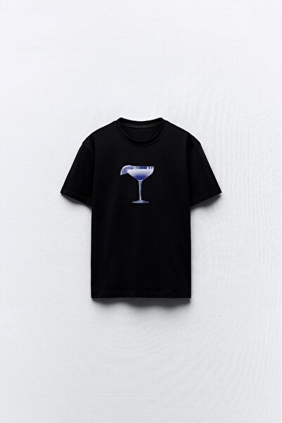 The Champ Clothing Μαύρο γυναικείο μπλουζάκι - Σχέδιο Κύπελλο Κοκτέιλ με στάμπα