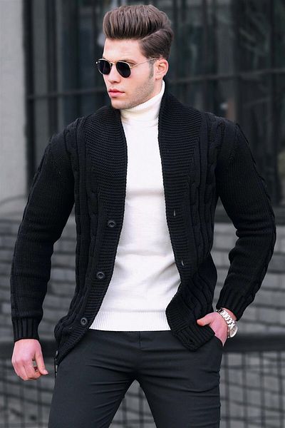 Madmext Schwarze Strickjacke 9053
