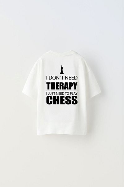 The Champ Clothing Нямам нужда от терапия, просто трябва да играя шах, надписан кралски дизайн, печатни бели детски T-Sh