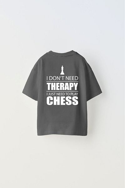 The Champ Clothing Smoked Kids T-Shi - "I Don't Need Therapy, I Just Need To Play Chess" Written Chah Design