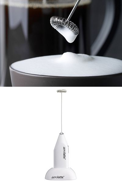 aerolatte White Steam Free Coffee/Milk Frother with Stand
