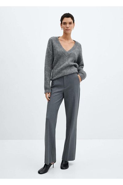 MANGO Woman Long Straight Cut Trousers