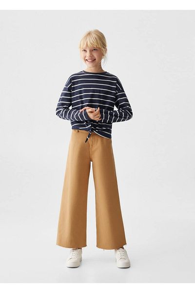 MANGO Kids Geknotetes, gestreiftes T-Shirt