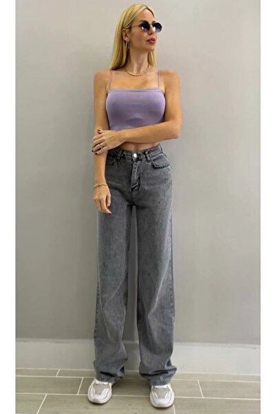 mooishan Jessica cu talie înaltă picior lat - blugi Palazzo Denim