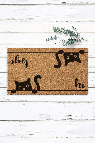 Paspas Yap Hello Bye Koko Door Mat with Cat Koko Door Mat Entrance Mat Outside Door Mat