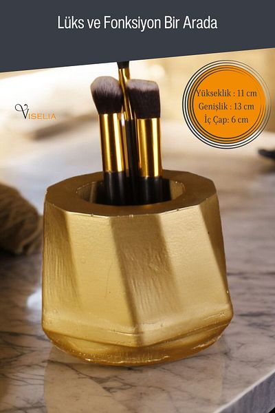 Viselia Χρυσό χρώμα Μακιγιάζ Organizer - Πινέλο και Organizer Model 17