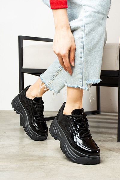 İmerShoes Pantofi sport negri pentru femei Daily, cu talpă înaltă, 6 cm, pantofi ușori confortabili 001