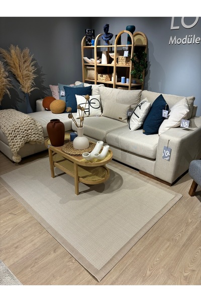 MaVaux Jüt Sisal Şönil Kaymaz Dokuma Taban Tozsuz Kilim Halı