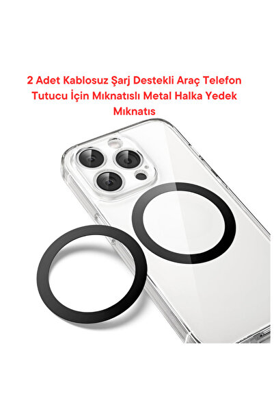 Dexmon 2 Adet Kablosuz Şarj Destekli Araç Telefon Tutucu İçin Mıknatıslı Meta...