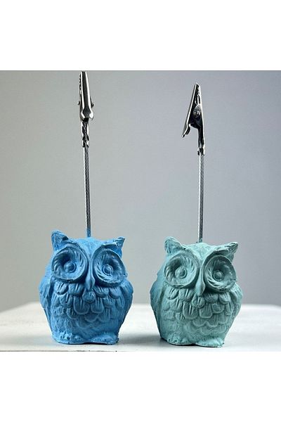 Melouro Owl Note Holder Set of 2 (mint - Light Blue)