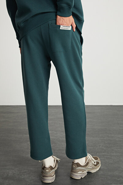 GRIMELANGE Ανδρικό παντελόνι EMRYS με 3 κλωστές, μαλακό ελαστικό πράσινο φούτερ