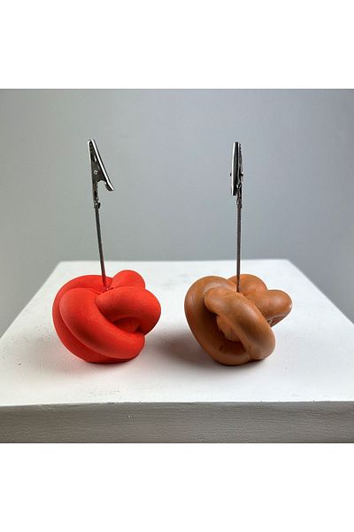 Melouro Knot Note Holder Set of 2 (coral - Terracota)