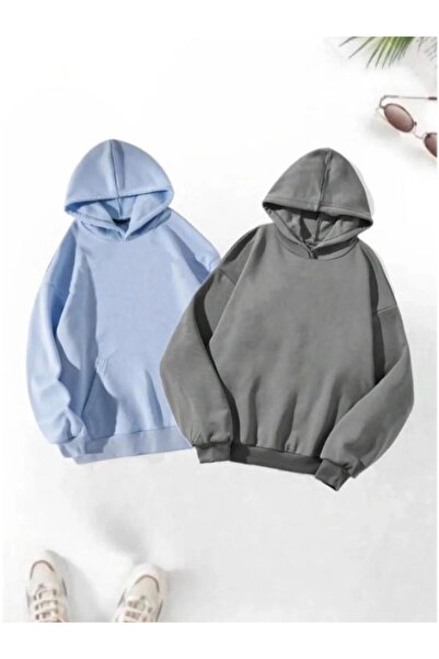 MOONBULL Set de 2 hanorace unisex simple cu glugă