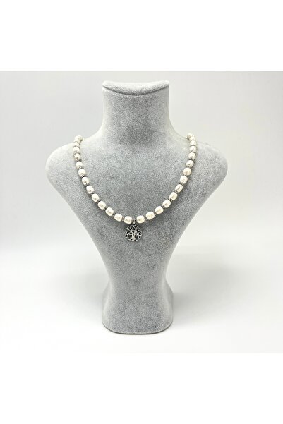 YILDIZ DOĞAL TAŞ Sertifikalı Gerçek İnci Çelik Hayat Ağacı Aparatlı 925 Ayar ...