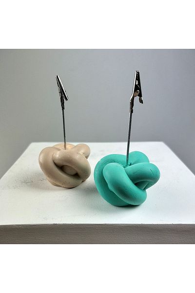 Melouro Knot Note Holder Set of 2 (Cream - Ice Green)