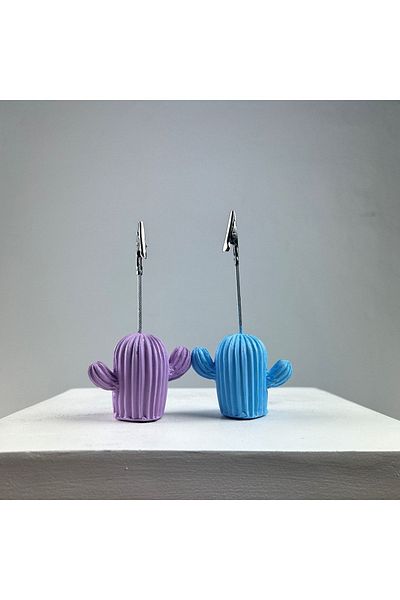 Melouro Cactus Note Holder Set of 2 (lilac- Light Blue)