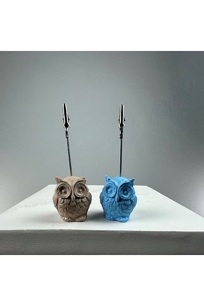 Melouro Owl Note Holder Set of 2 (Paper Pouch - Light Blue)