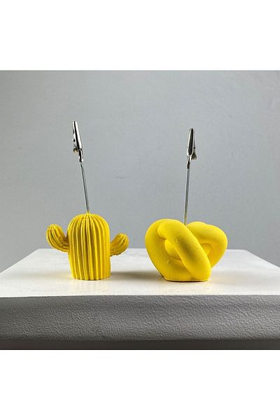 Melouro Yellow Cactus And Knot Note Holder Set of 2