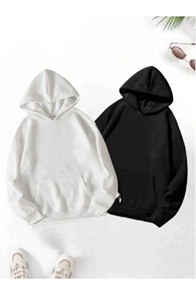 MOONBULL Σετ 2 Unisex Φούτερ με μονόχρωμη κουκούλα