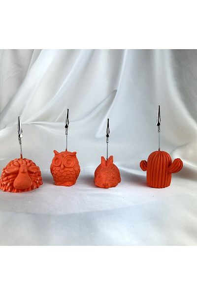 Melouro Orange Lamb, Owl, Rabbit and Cactus 4 Pieces Note Holder Set