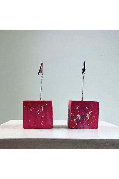Melouro Fuchsia Cube Splash 2 Piece Note Holder Set