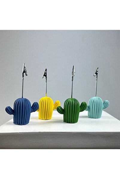 Melouro Cactus Note Holder Set of 4 (green - Yellow - Mint-grey Blue)