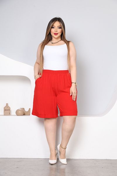 PALSİS Women's Large Size Viscose Shorts