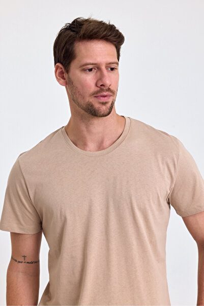 COMBİNE MİCHAİL ΜΠΕΖ Ανδρικό μπλουζάκι με λαιμόκοψη 100% βαμβάκι