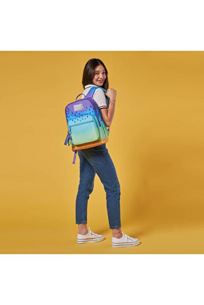 Coral High 2li Set Mor Lila Desenli Okul Çantası Beslenme 23637