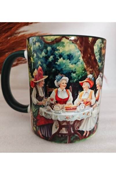 Mugs and love Vintage baskı büyük boy kupa