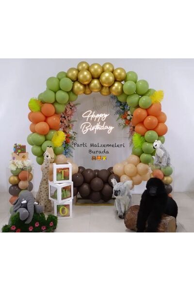 Partimalzemeleriburada Hayvan Konsepti Kız Erkek Çocuk Doğum Günü Balon Seti ...