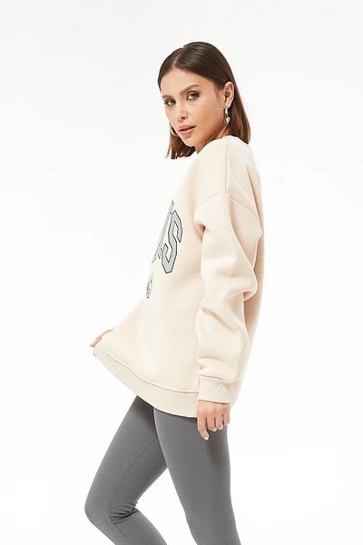 Go Veform Φούτερ Paris Printed Beige - Τρεις Κλωστές ZN5107