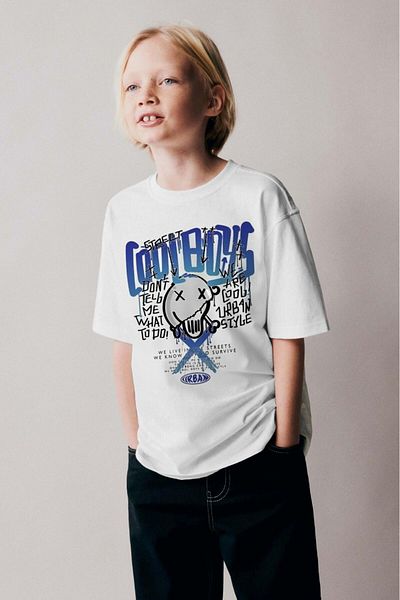 The Champ Clothing Детска тениска с принт в бяла, готина за момчета