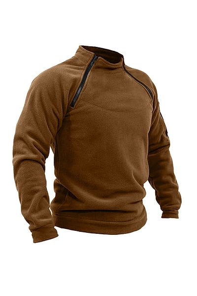 GENIUS STORE Ανδρικό Polar Outdoor - Kombat με φερμουάρ, Tactical Fleece με μισό φερμουάρ