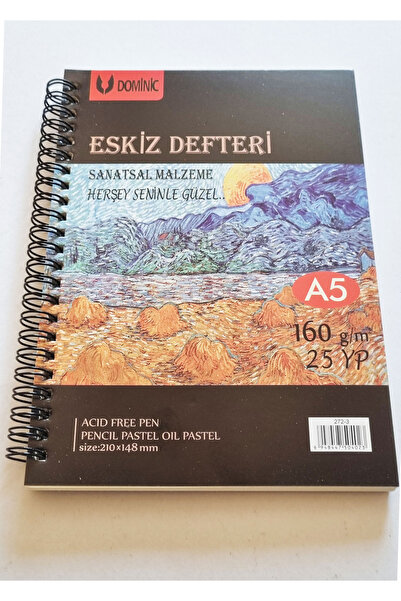 Modellino A5 Eskiz Defteri Sol Yandan Metal Spiralli Dmnc Sketch Art Book 160...