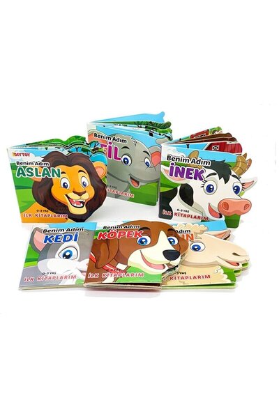 Nilly Toys 2188 Dıytoy Ben Kim Hayvanlar 6'Lı Eğitim Seti İlk kitaplarım 0-3 Yaş