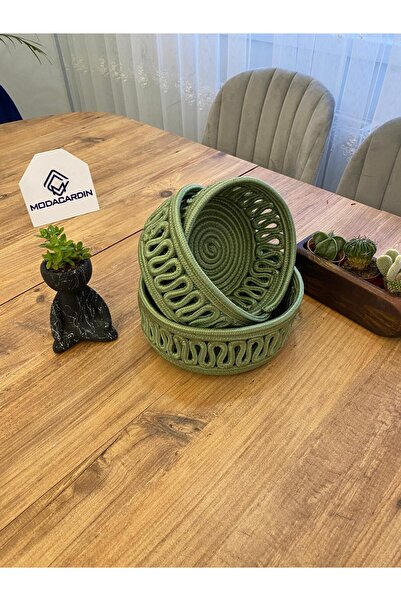 ModaCardin 3-комплект трикотажних джутових і плетених кошиків - для кухні, парфумів, косметики