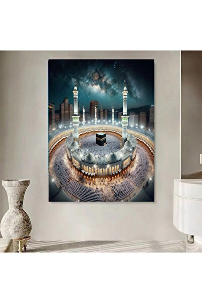 Tunax KIBLE GÖSTERİCİ TABLO KABE KANVAS TABLO CANVAS DUVAR EV DEKARASYON DUVA...