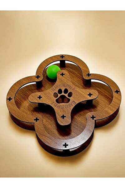 Quun Emse Natural Wooden Cat Toy - Two Layers, Spring Ball, First in Turkey