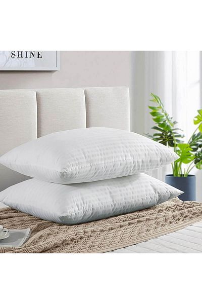 In House 2 Pieces Strip Hotel Pillow Microfiber - 75x50 cm