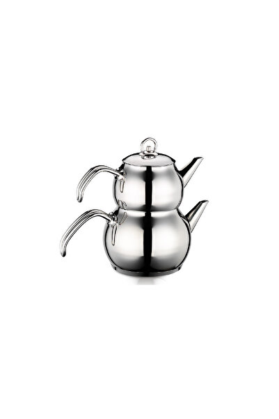 Hascevher Çiğdem Mini Boy Çaydanlık Çelik Kulplu-Metal Kapaklı