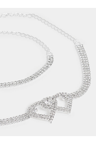 Styli Embellished Heart Design Anklet