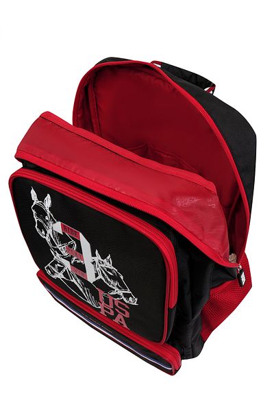 U.S. Polo Assn. US POLO ASSN. PLCAN24209 - BlacK and Red Fan Primary School BacKpacK