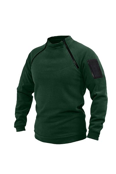 GENIUS STORE Men's Polar Kombat - Half Zippered Outdoor Tactical Fleece