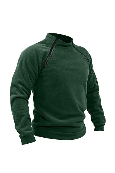 GENIUS STORE Men's Polar Kombat - Half Zippered Outdoor Tactical Fleece