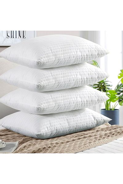 In House 4 Pieces Strip Hotel Pillow Microfiber - 75x50 cm