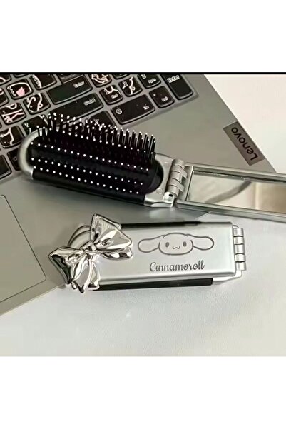 synshop Sanrio Kuromi Cinnamoroll Hello Kitty Pochacco - Πτυσσόμενη βούρτσα μαλλιών με καρφίτσα με καθρέφτη