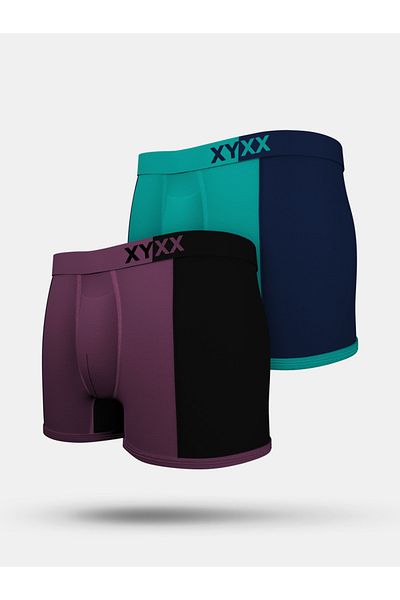 XYXX By Styli Pack of 2 - Colorblock Modal Trunks
