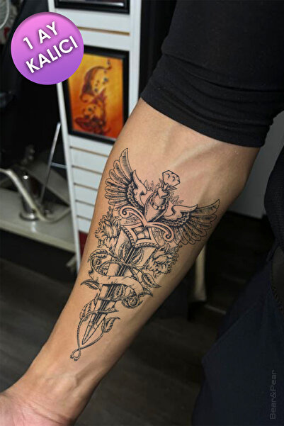 BP Tattoo 1 Ay Kalıcı Sword Tattoo Geçici Kılıç Unisex Dövme